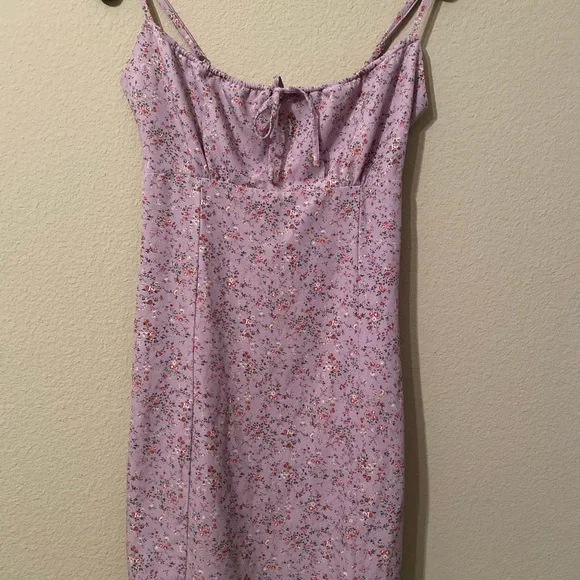 Purple Pacsun dress with spaghetti straps.